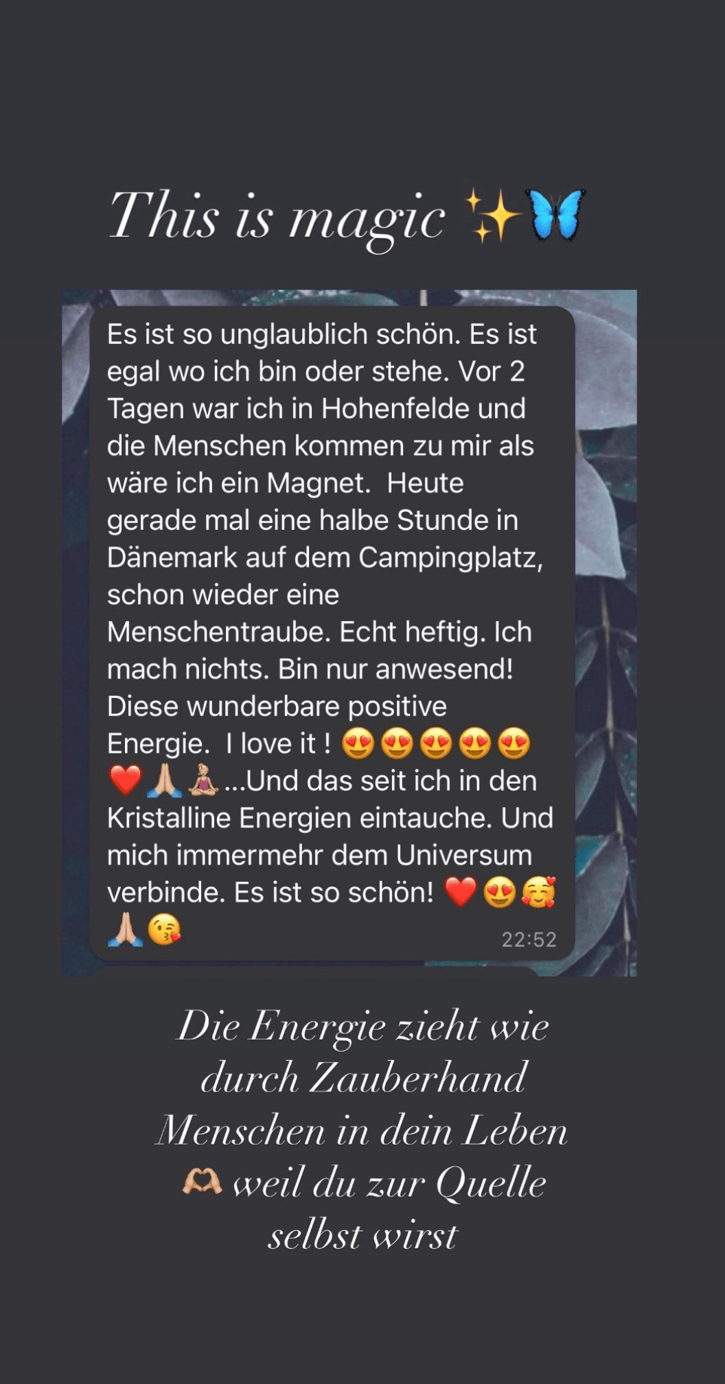 Erfahrungsbericht: Magische Energie zieht Menschen an wie ein Magnet durch Kristalline Energien und Universums-Verbindung
