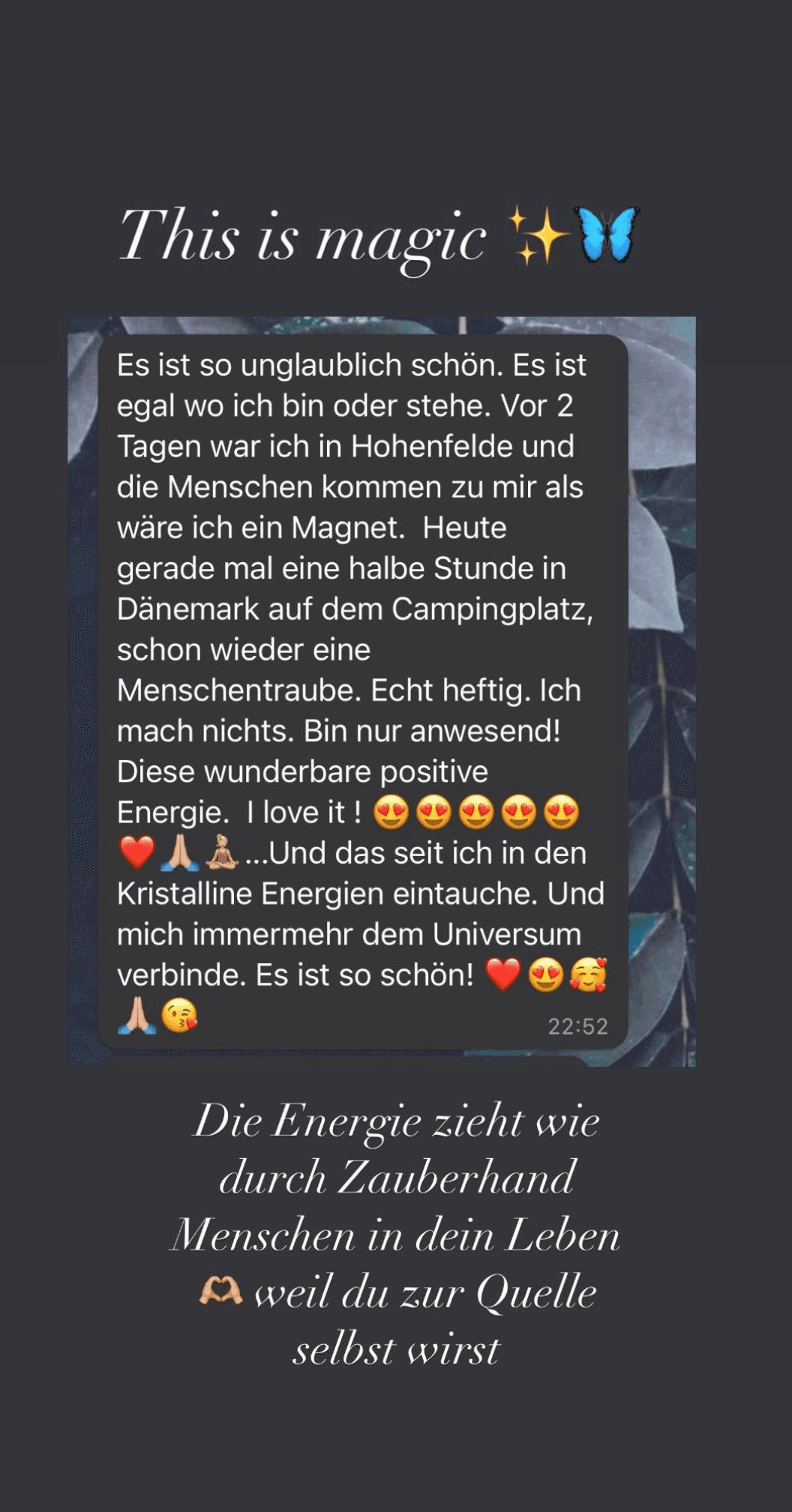 Erfahrungsbericht: Magische Energie zieht Menschen an wie ein Magnet durch Kristalline Energien und Universums-Verbindung
