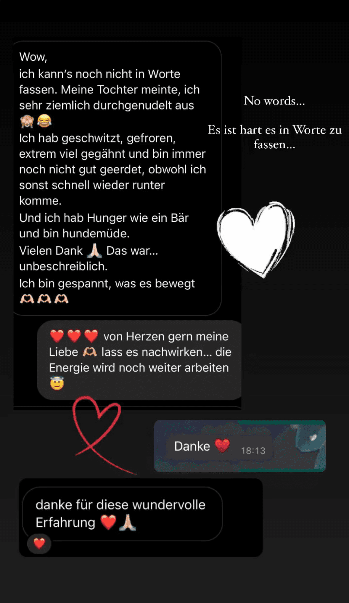 Erlebnisbericht: Teilnehmerin beschreibt unbeschreibliche Erfahrung mit Schwitzen, Gähnen, noch nicht geerdet, hungrig wie ein Bär